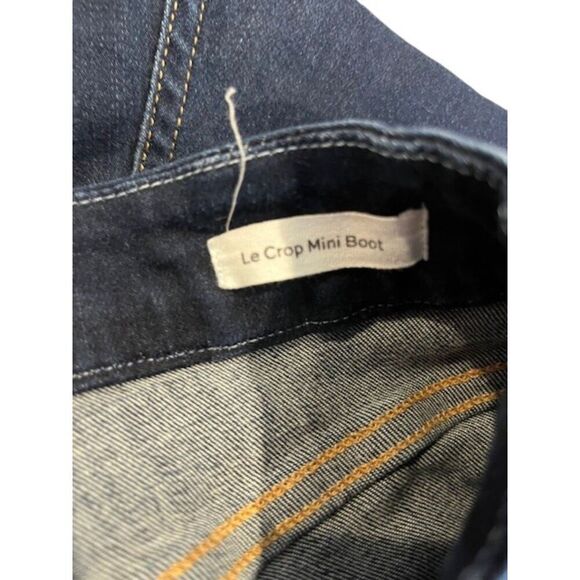 FRAME Le Crop Mini Boot Jeans Dark Whisker Wash Raw Hem Size 25 - Picture 7 of 14